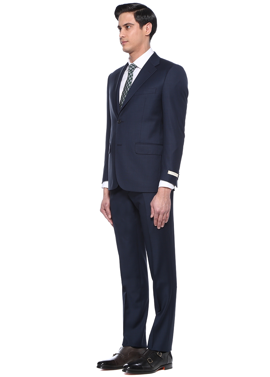 Beymen BEYMEN COLLECTION Drop 4 Lacivert Kelebek Yaka Yün Takım. 2