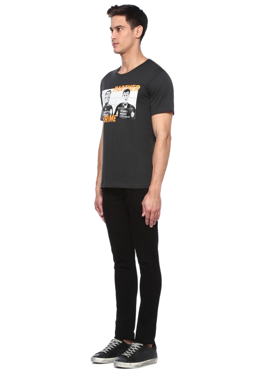 Beymen TURN & BAKE Partner Siyah Bisiklet Yaka Figür Baskılı T-shirt. 2