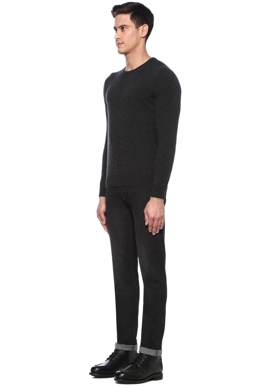 Beymen ALTEA X CASHMERE Antrasit Bisiklet Yaka Kaşmir Kazak. 2