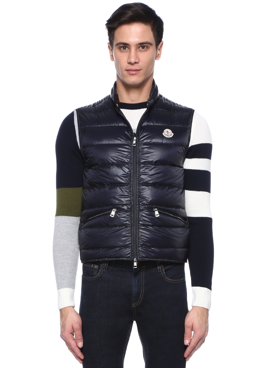 Beymen MONCLER Gui Lacivert Dik Yaka Logo Patchli PuffYelek. 2
