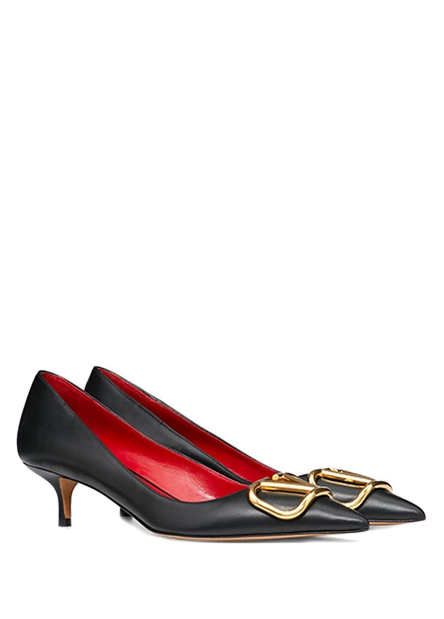 Beymen VALENTINO GARAVANI VLogo Siyah Deri Topuklu Ayakkabı. 2