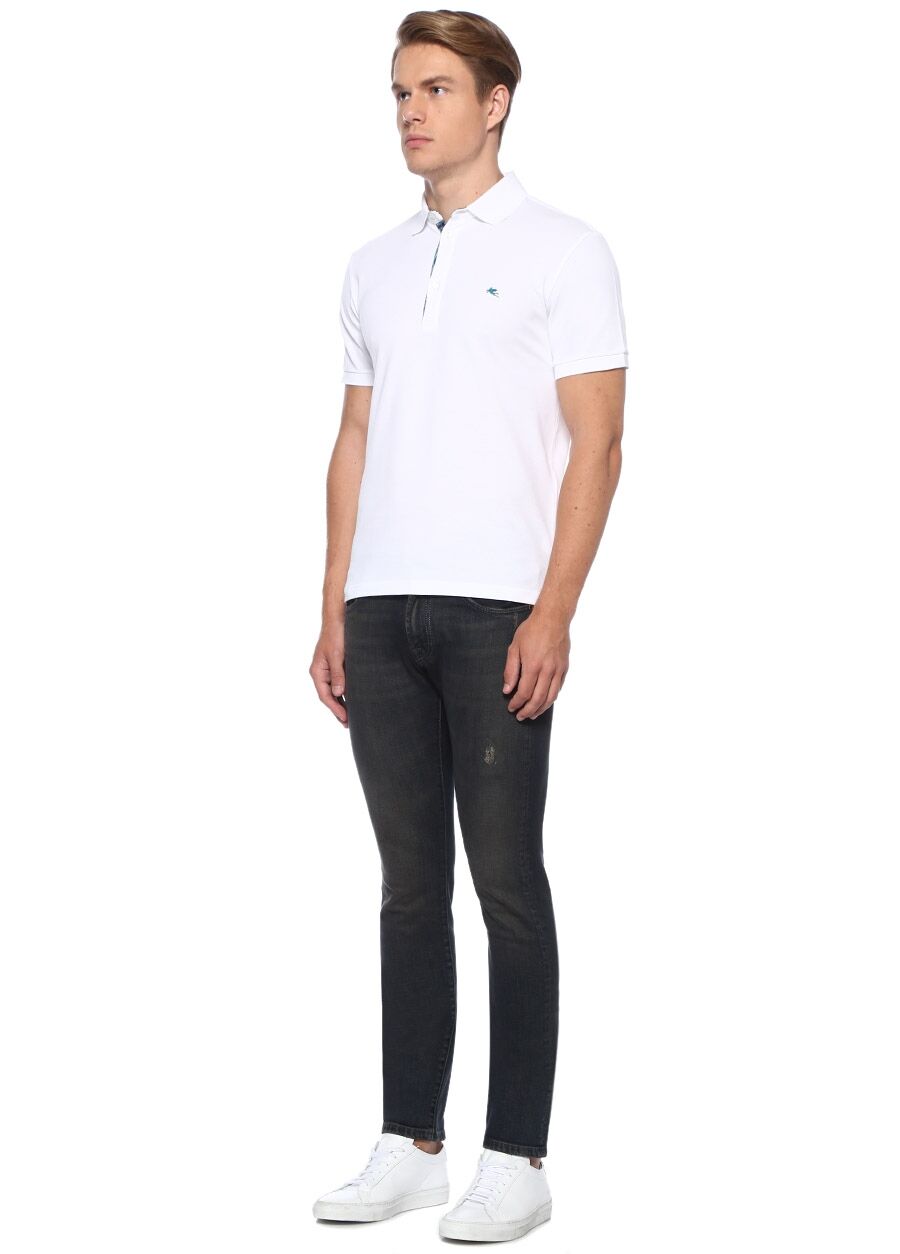 Beymen ETRO Slim Fit Mavi Yıpratmalı Jean Pantolon. 2