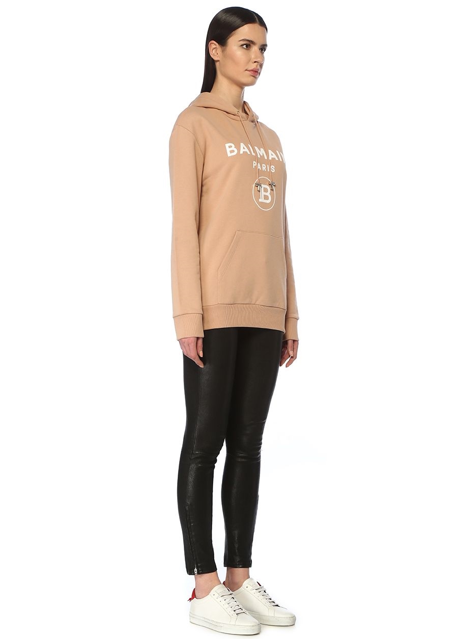 Beymen BALMAIN Bej Kapüşonlu Fermuar Detaylı Sweatshirt. 2