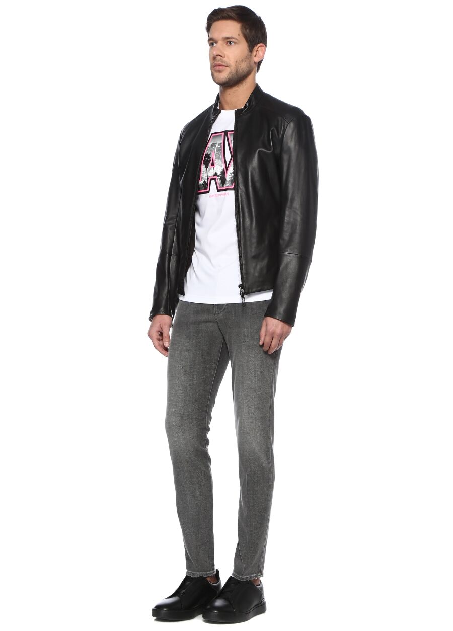 Beymen EMPORIO ARMANI Siyah Dik Yaka Deri Mont. 2