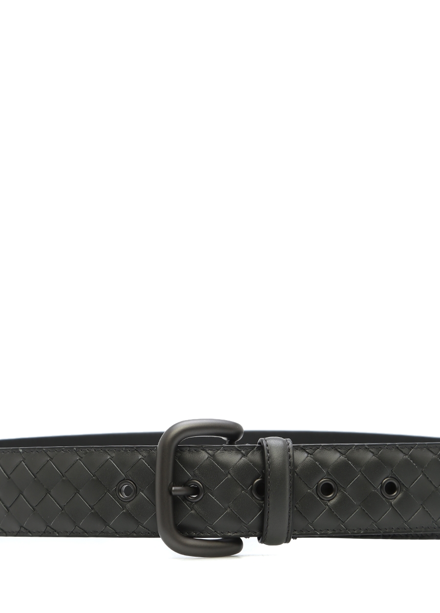 Beymen BOTTEGA VENETA Antrasit Örgü Dokulu Erkek Deri Kemer. 2