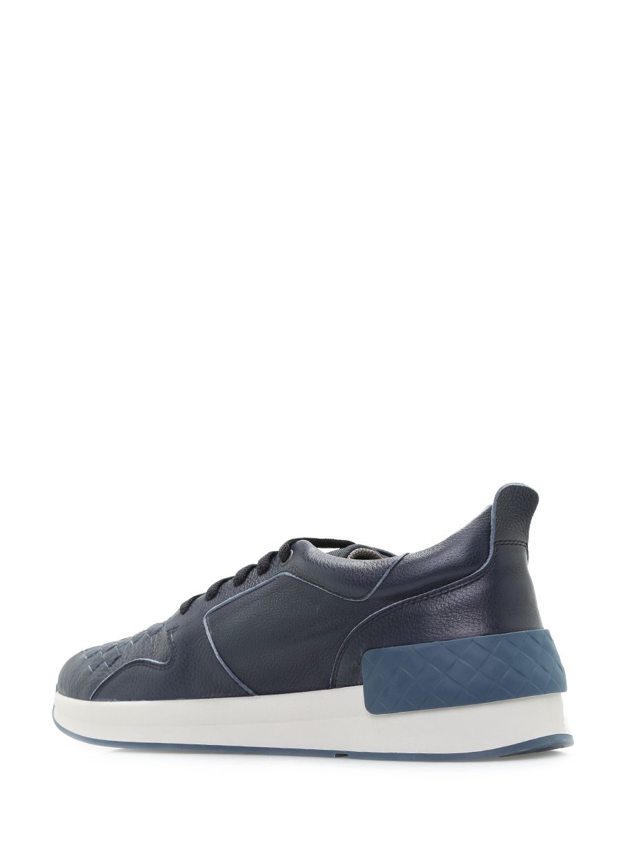 Beymen BOTTEGA VENETA Lacivert Örgü Doku Detaylı Erkek Deri Sneaker. 2