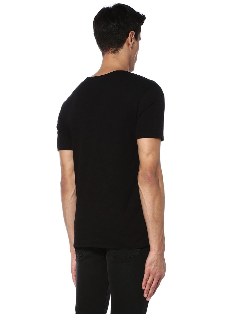 Beymen TRU Siyah V Yaka Basic T-shirt. 3