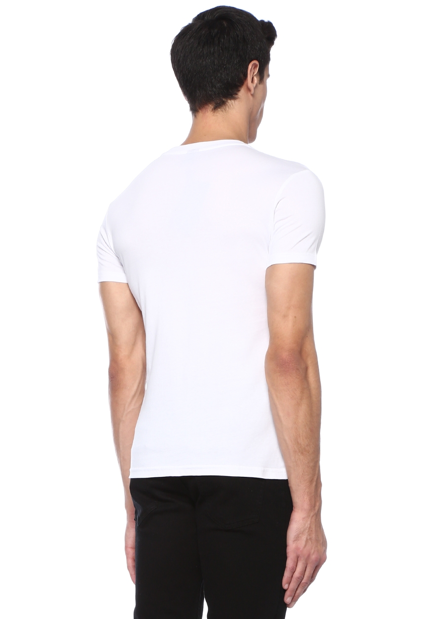 Beymen CULT OF CUDDLE Speed Beyaz Bisiklet Yaka Jakarlı Basic T-shirt. 3