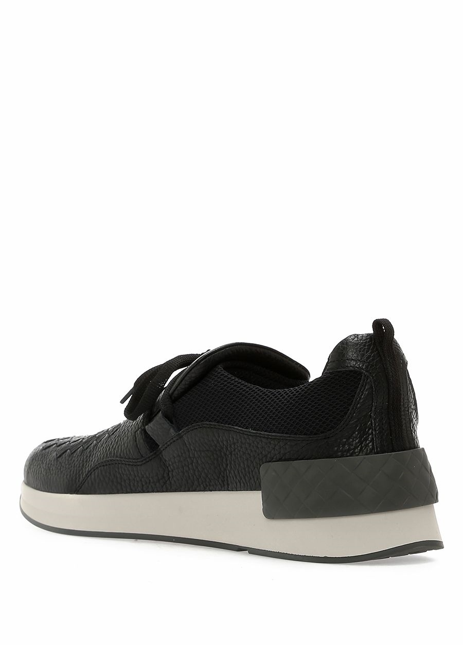 Beymen BOTTEGA VENETA Siyah Örgü Dokulu Erkek Deri Sneaker. 2