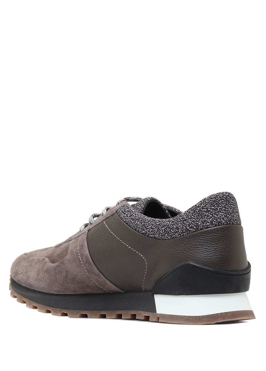 Beymen KITON Kahverengi Deri Detaylı Erkek Süet Sneaker. 2