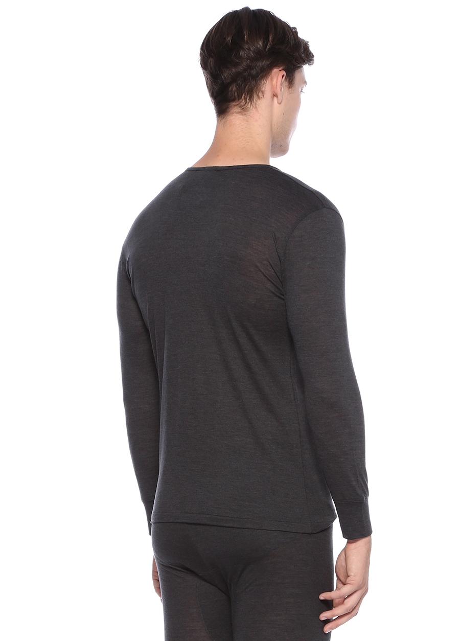 Beymen ZIMMERLI 710 Antrasit Basic Yün T-shirt. 3