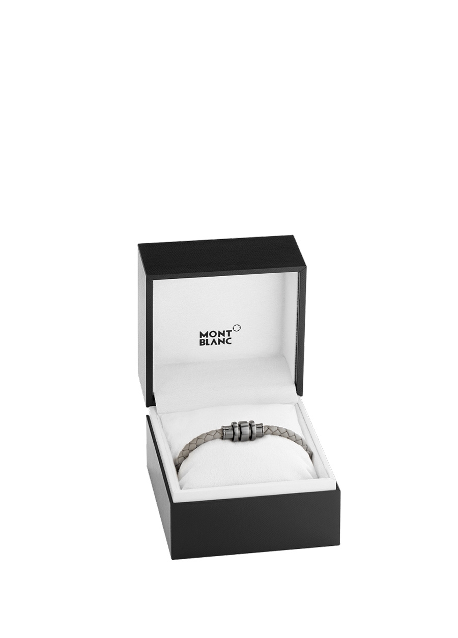 Beymen MONTBLANC Meisterstück Gri Erkek Örgü Deri Bilezik. 2 Beymen MONTBLANC Meisterstück Gri Erkek Örgü Deri Bilezik. 2