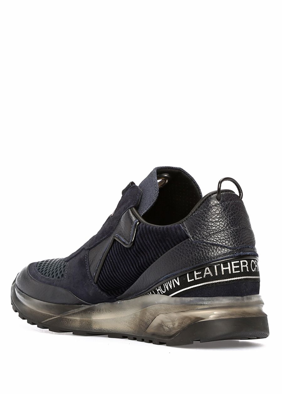 Beymen LEATHER CROWN Aero Lacivert Süet Detaylı Erkek Deri Sneaker. 2