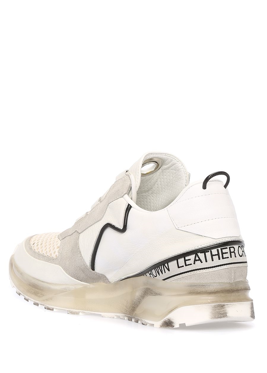 Beymen LEATHER CROWN Beyaz Taban Detaylı Fileli Erkek Deri Sneaker. 2