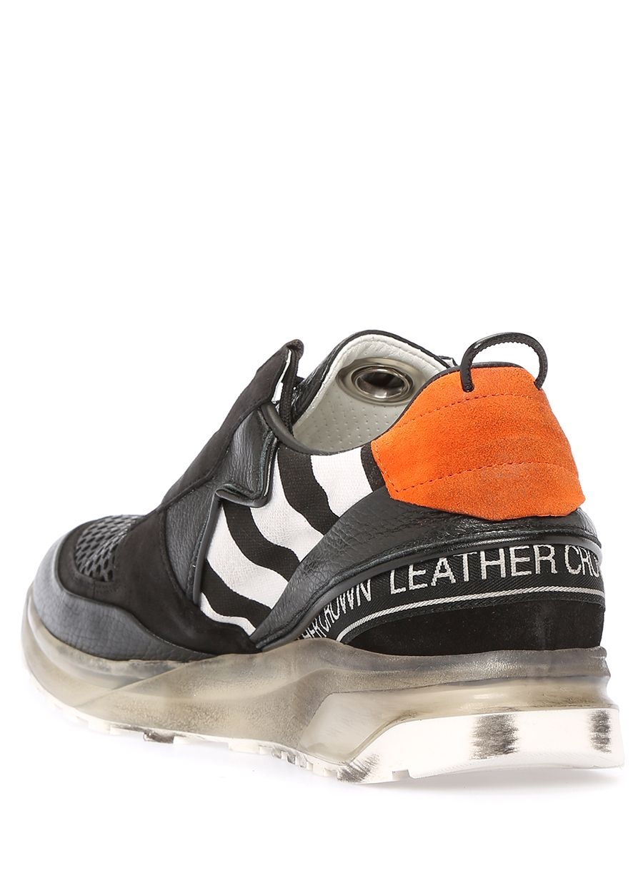 Beymen LEATHER CROWN Siyah Fileli Tabanlı Çizgili Erkek DeriSneaker. 2