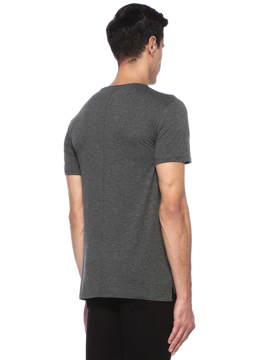 Beymen TRU Antrasit Bisiklet Yaka Basic T-shirt. 3