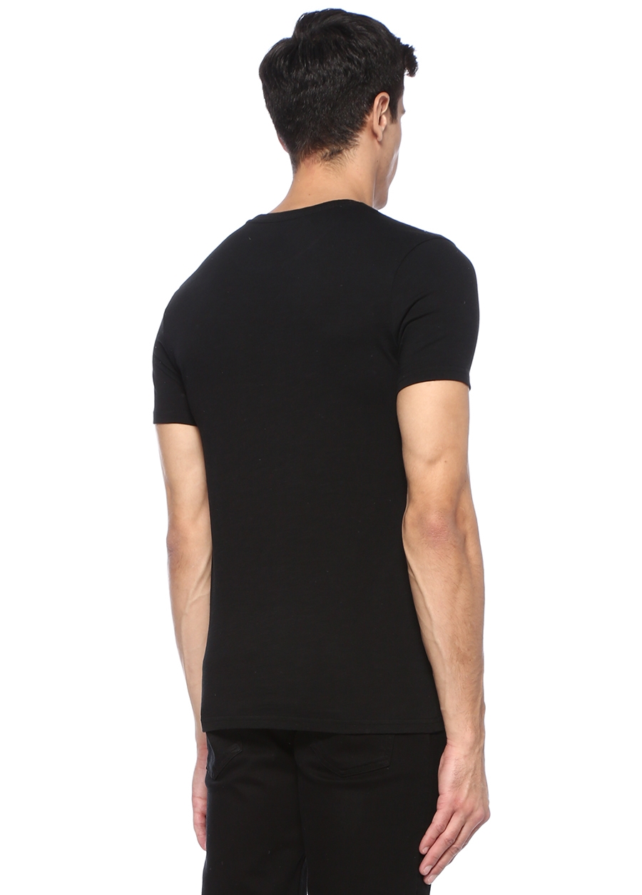 Beymen BASSIGUE Rocket Siyah Balık Nakışlı Basic T-shirt. 3