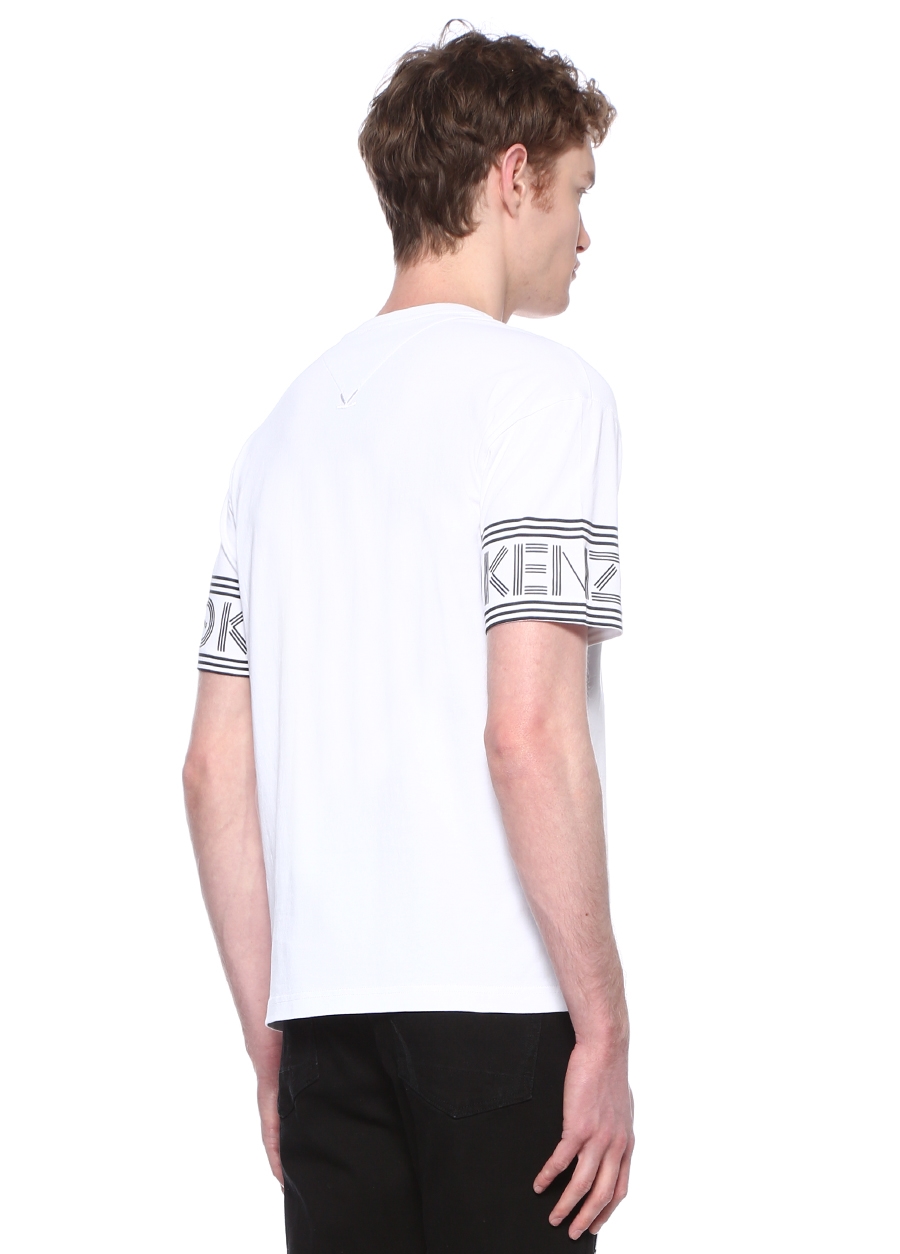 Beymen KENZO Beyaz Logo Baskılı Basic T-shirt. 3