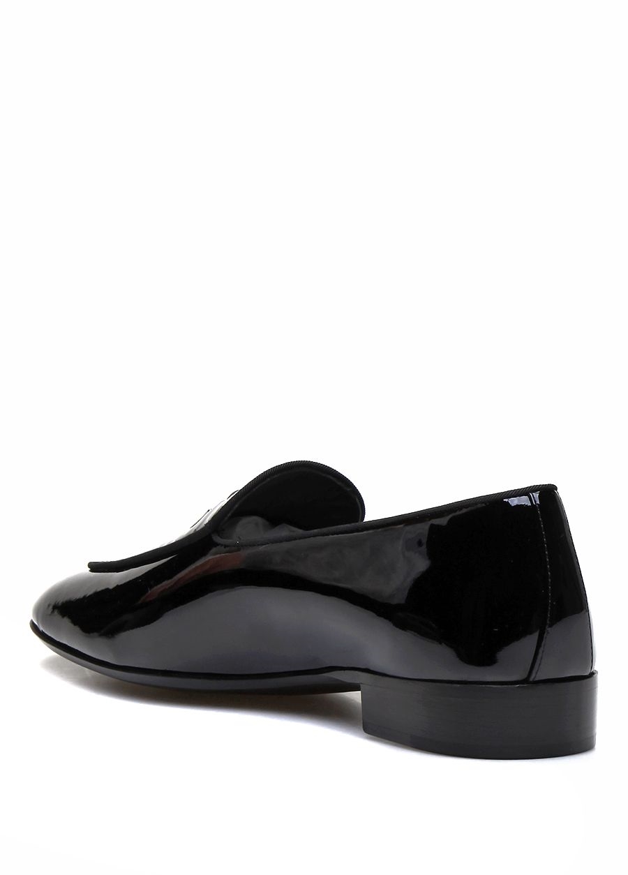 Beymen GIUSEPPE ZANOTTI Siyah Silver Logolu Erkek Rugan Slipper. 2