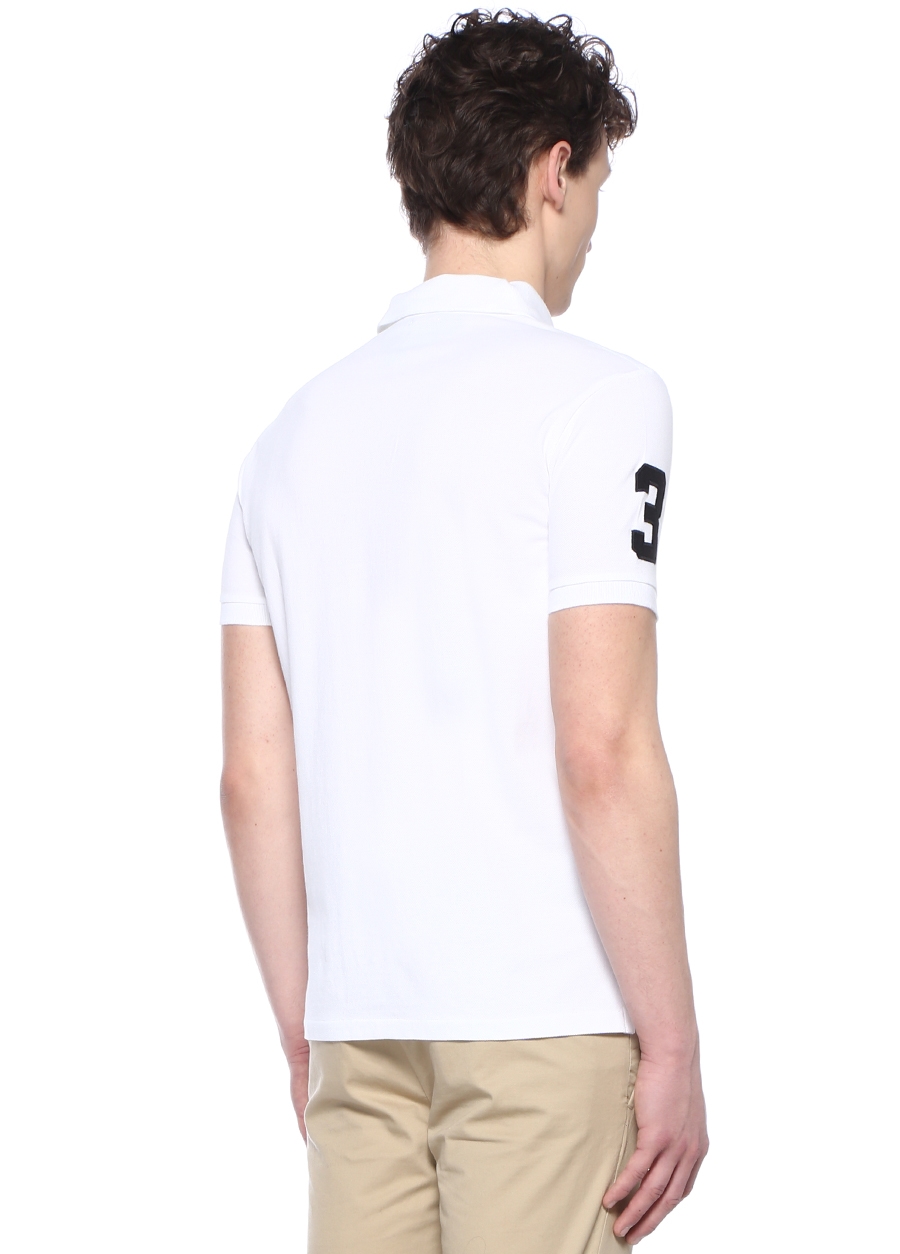 Beymen POLO RALPH LAUREN Custom Slim Fit Beyaz Polo Yaka Logolu T-shirt. 3