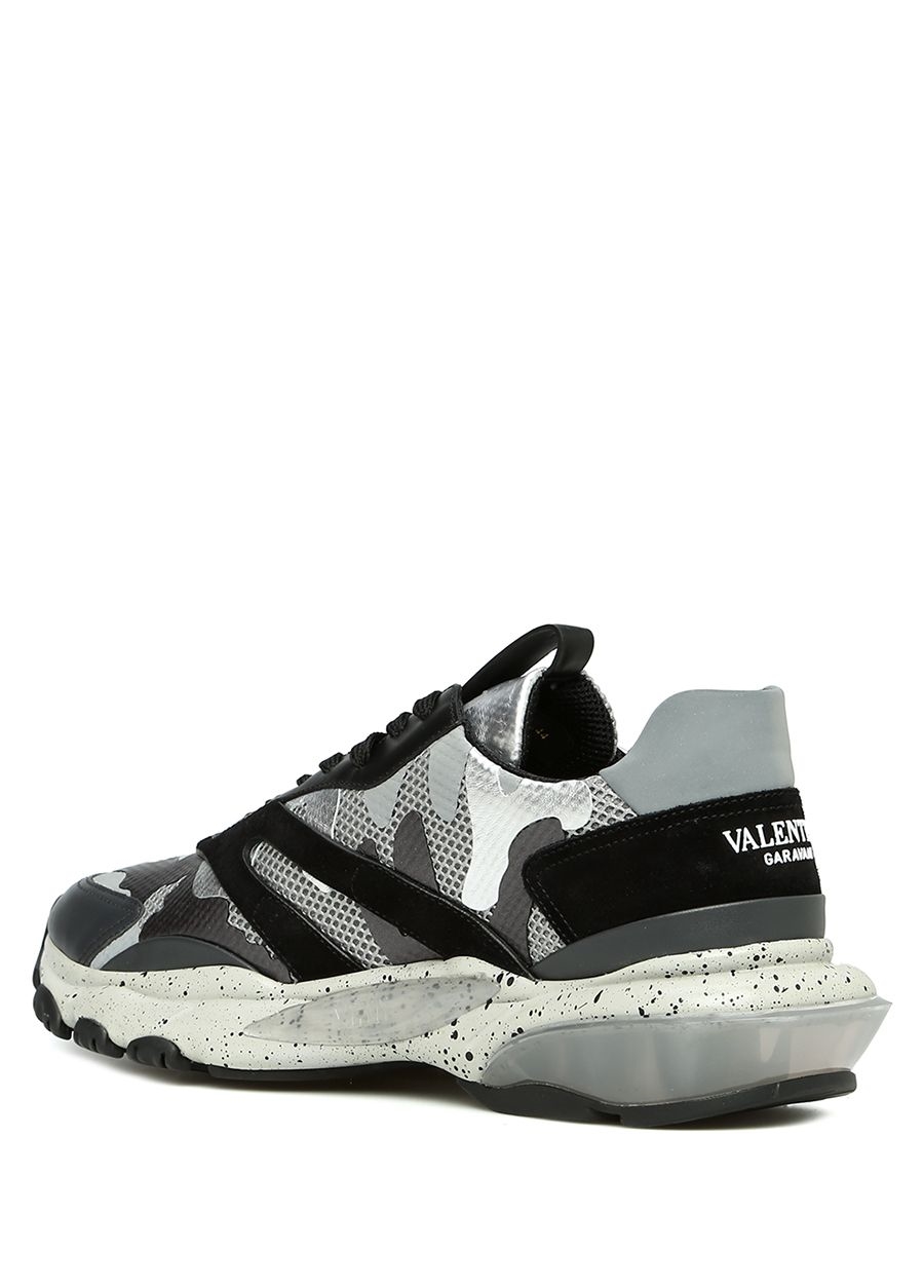 Beymen VALENTINO GARAVANI Bounce Gri Kamuflajlı Erkek Deri Sneaker. 2