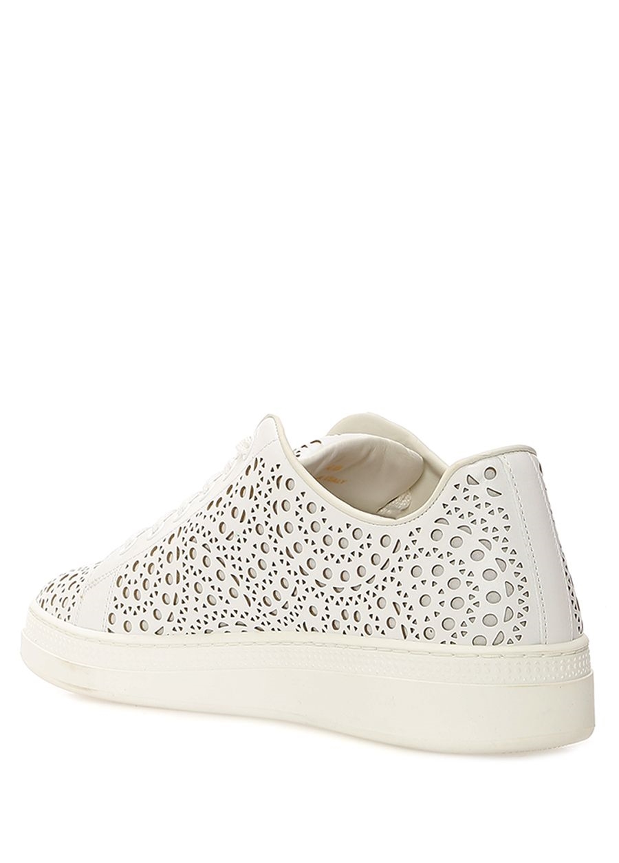 Beymen ALAIA Beyaz Lazer Kesim Detaylı Kadın Deri Sneaker. 2