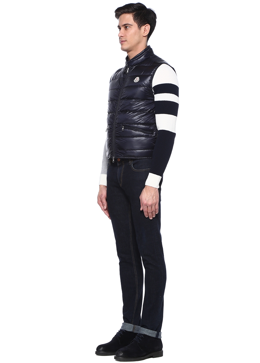 Beymen MONCLER Gui Lacivert Dik Yaka Logo Patchli PuffYelek. 3