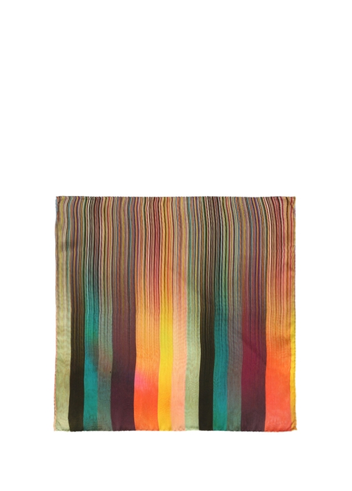 PAUL SMITH Colorblocked Çizgili Erkek İpek Poşet Mendil