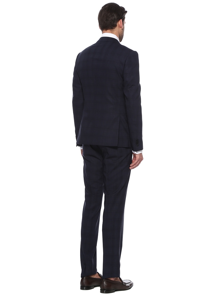 Beymen Z ZEGNA Drop 8 Lacivert Çizgi Desenli Yün Takım Elbise. 3