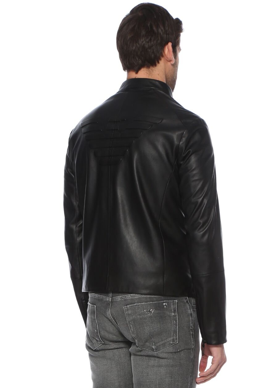 Beymen EMPORIO ARMANI Siyah Dik Yaka Deri Mont. 3