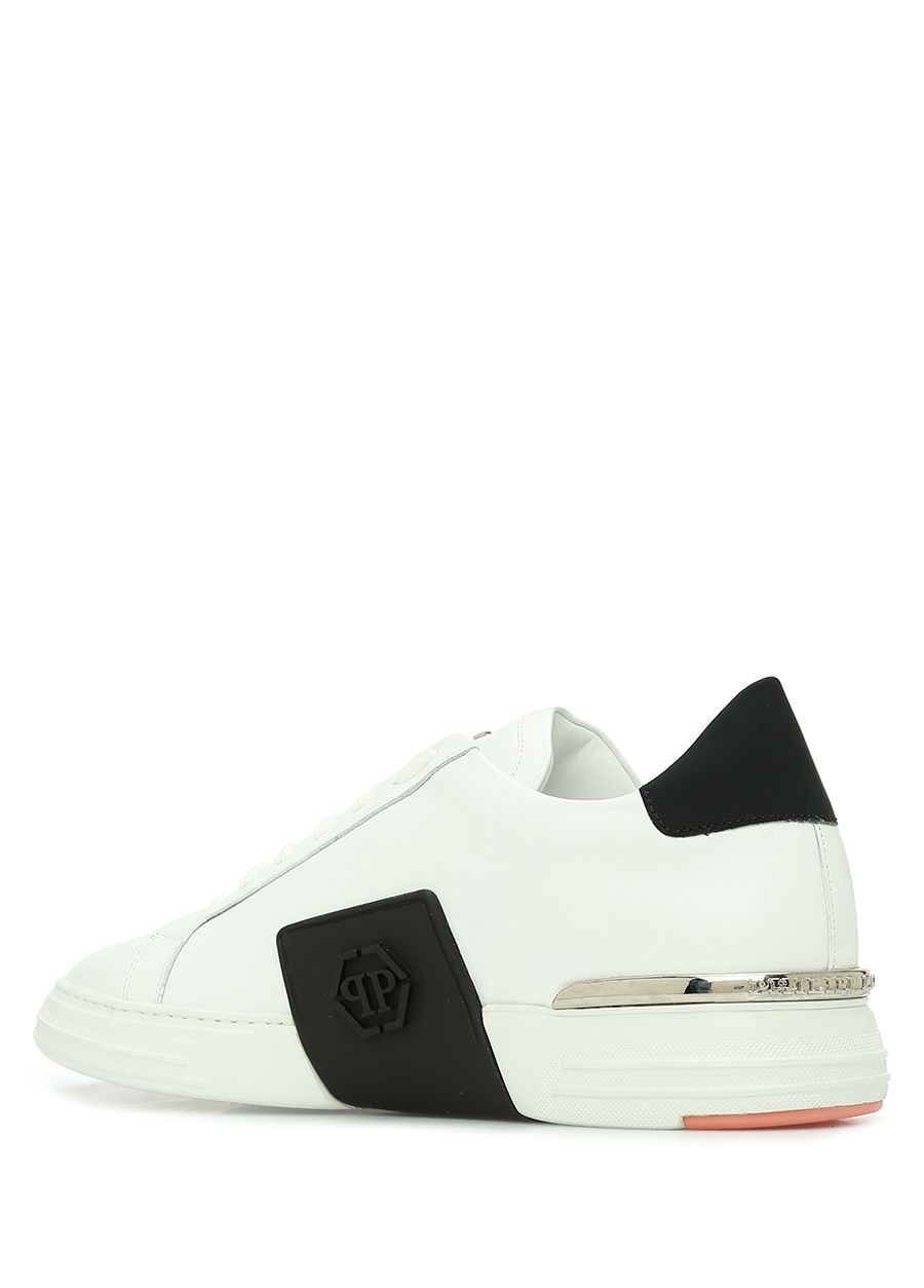 Beymen PHILIPP PLEIN Beyaz Siyah Taban Detaylı Erkek Deri Sneaker. 2