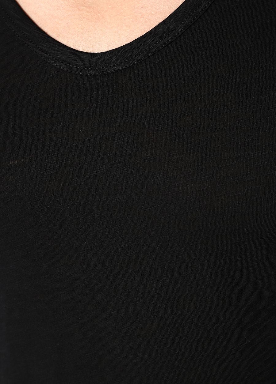 Beymen TRU Siyah V Yaka Basic T-shirt. 4