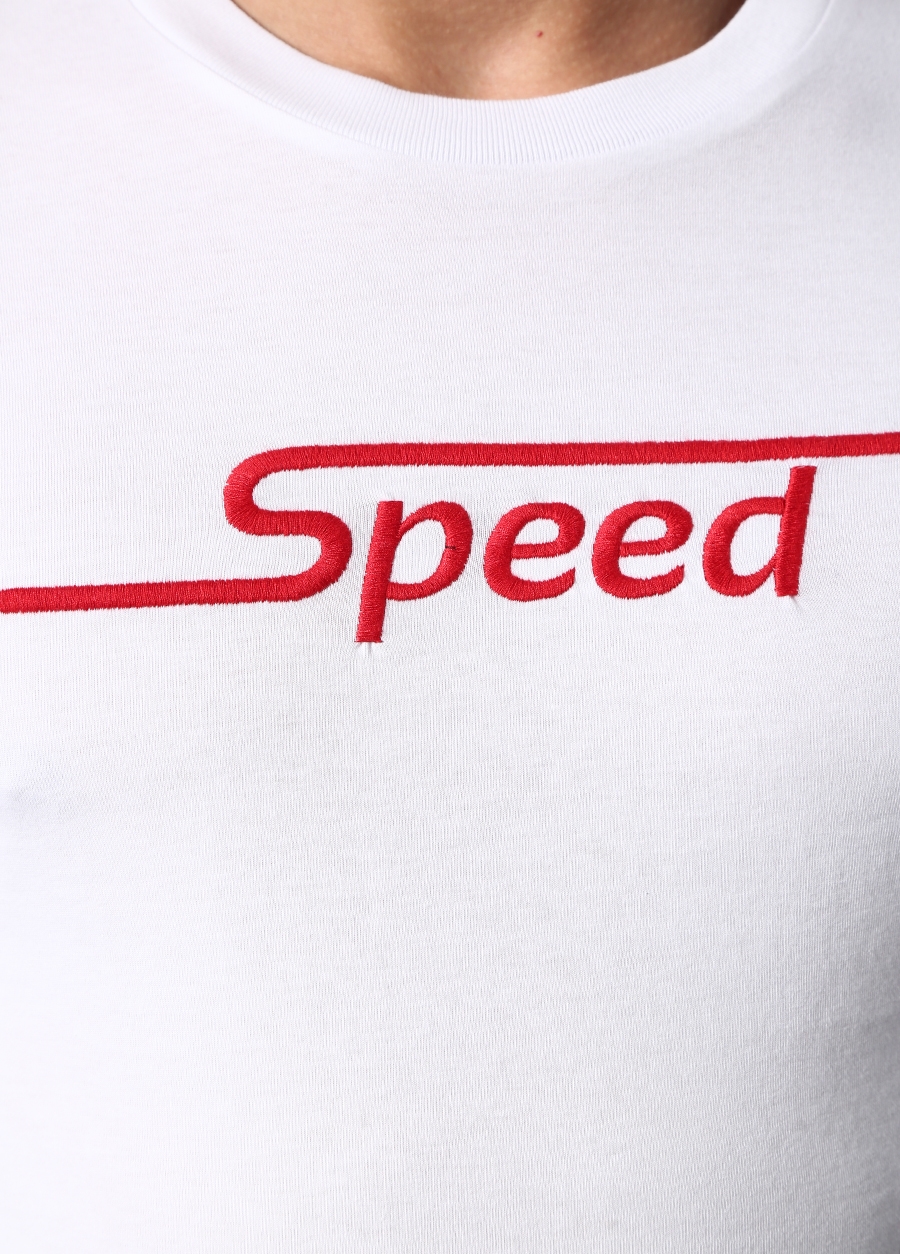 Beymen CULT OF CUDDLE Speed Beyaz Bisiklet Yaka Jakarlı Basic T-shirt. 4