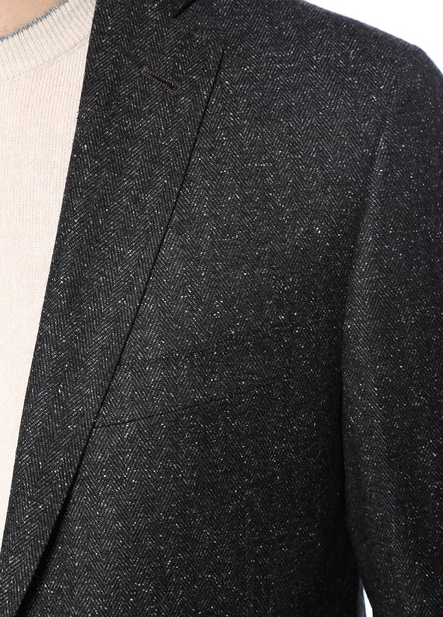 Beymen CORNELIANI Drop 7 Antrasit Dokulu Yün Ceket. 4