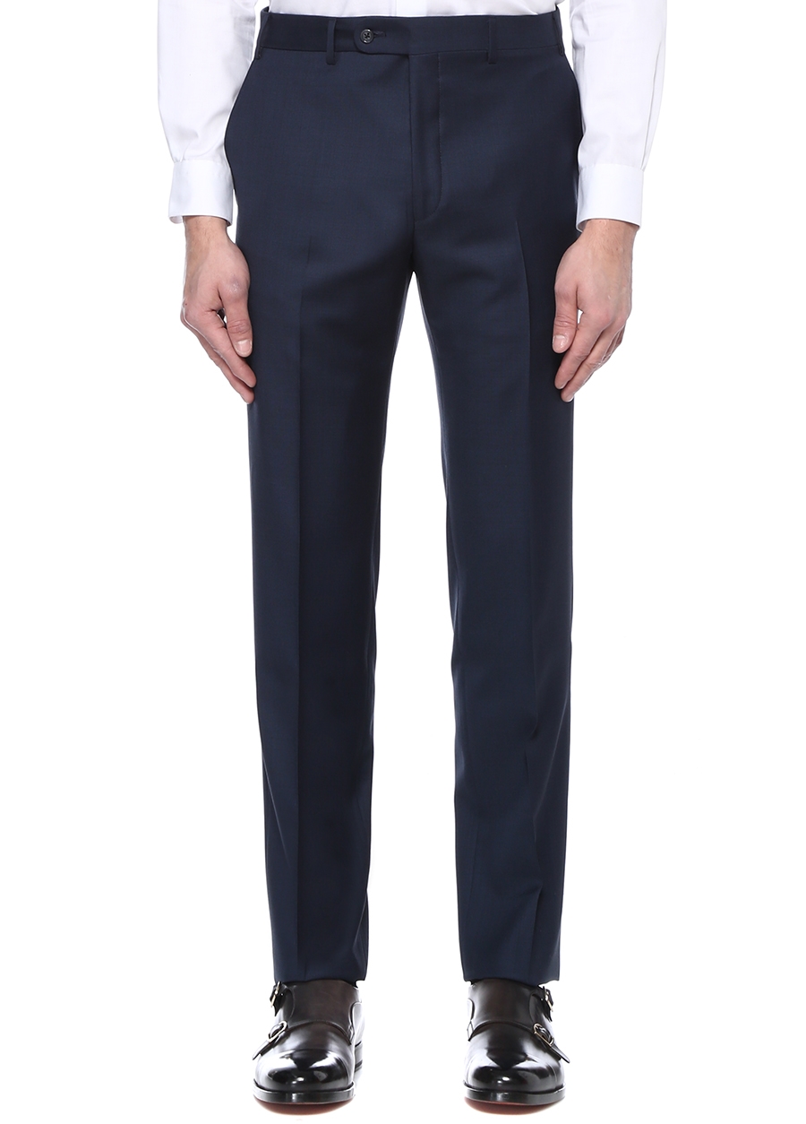 Beymen BEYMEN COLLECTION Drop 4 Lacivert Kelebek Yaka Yün Takım. 4