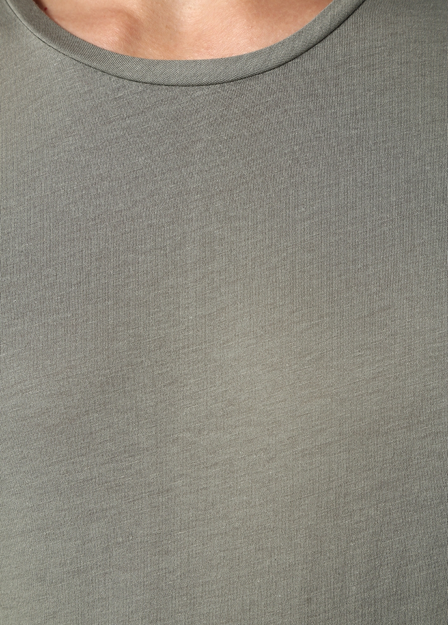 Beymen TRU Haki Bisiklet Yaka Basic T-shirt. 4