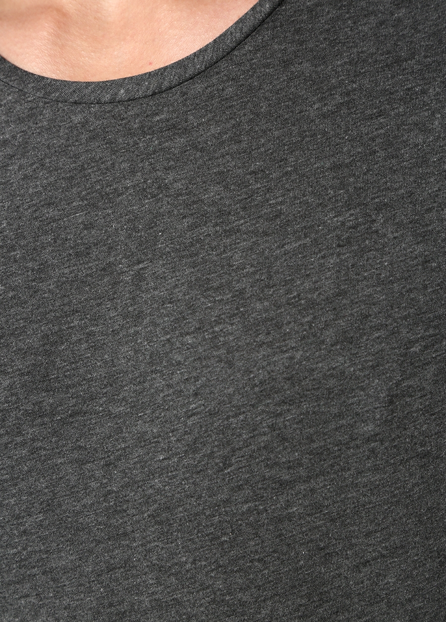 Beymen TRU Antrasit Bisiklet Yaka Basic T-shirt. 4