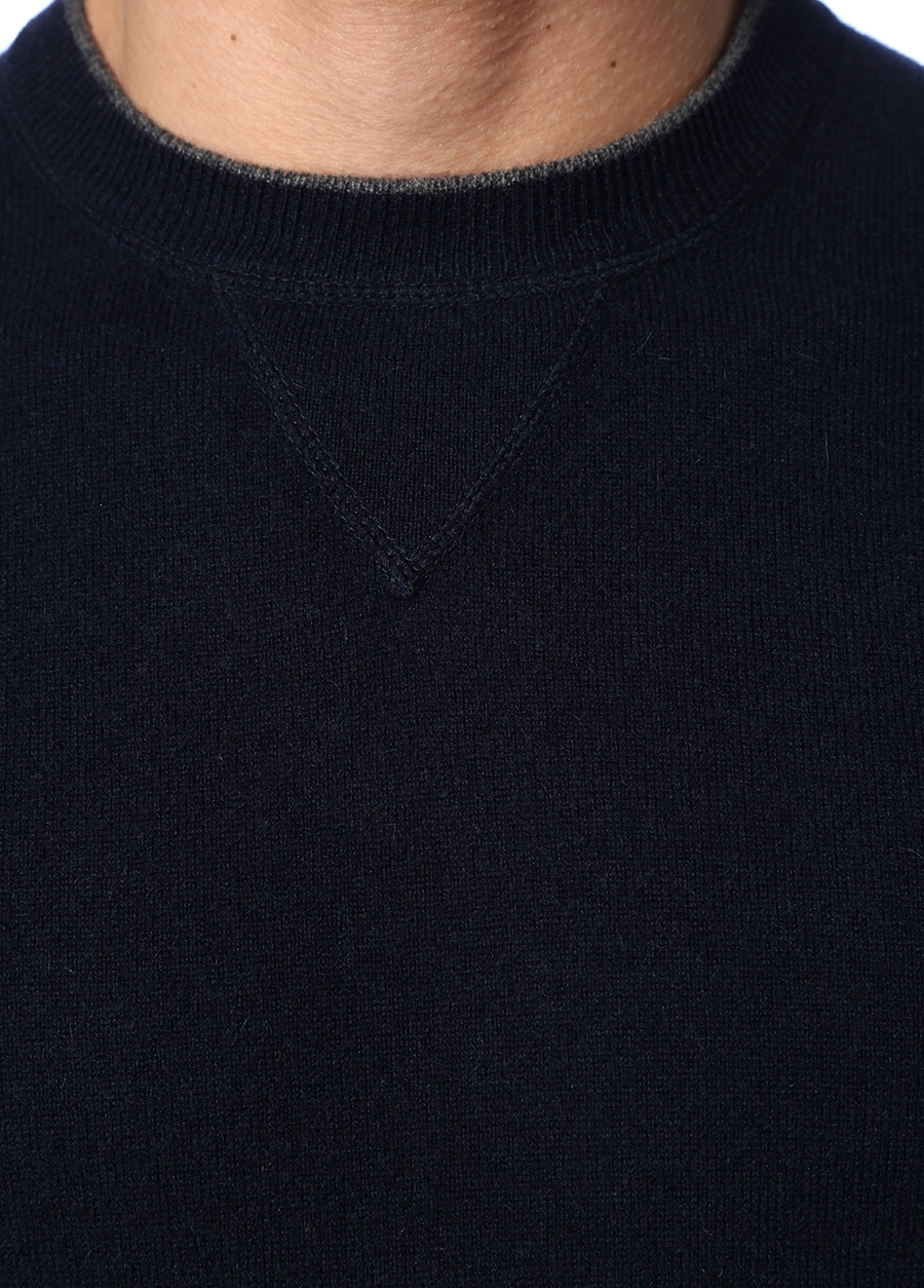 Beymen ALTEA X CASHMERE Lacivert Bisiklet Yaka Kaşmir Kazak. 4