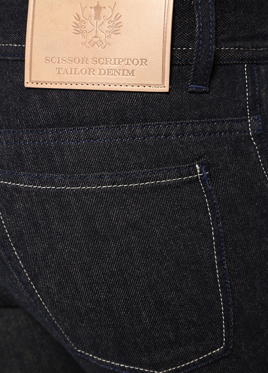 Beymen SCISSOR SCRIPTOR Lacivert Kontrast Dikişli Boru Paça Jean Pantolon. 4