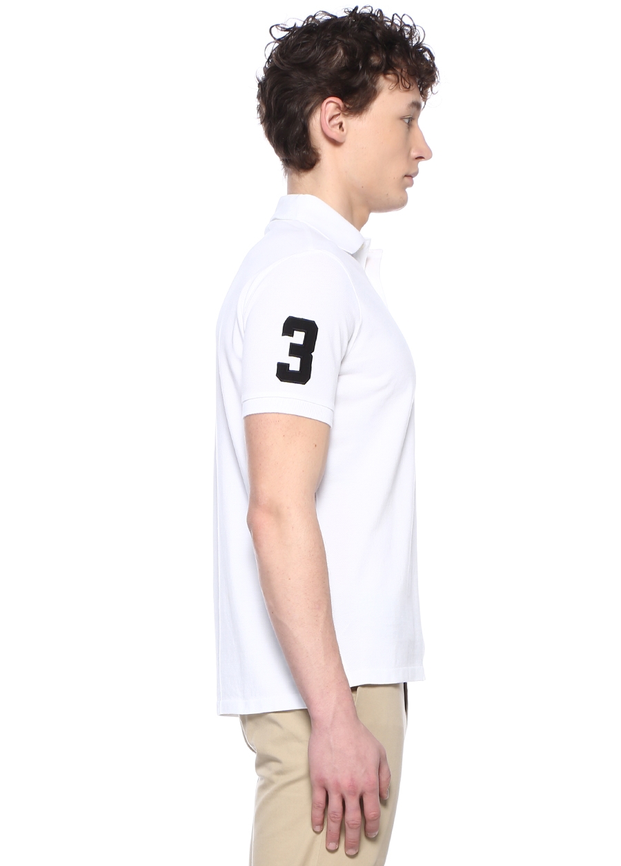 Beymen POLO RALPH LAUREN Custom Slim Fit Beyaz Polo Yaka Logolu T-shirt. 4