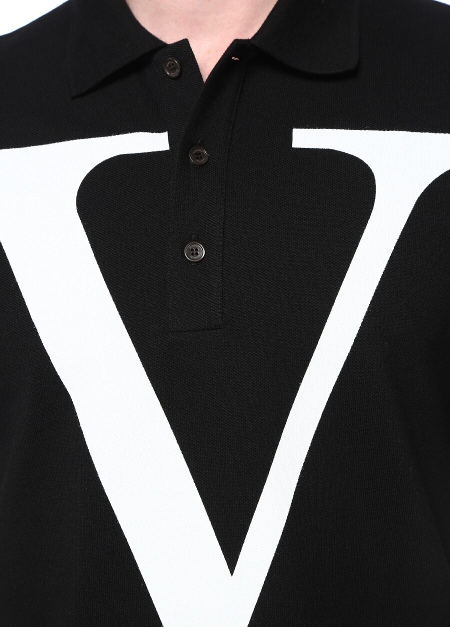 Beymen VALENTINO Vring Siyah Polo Yaka T-shirt. 4