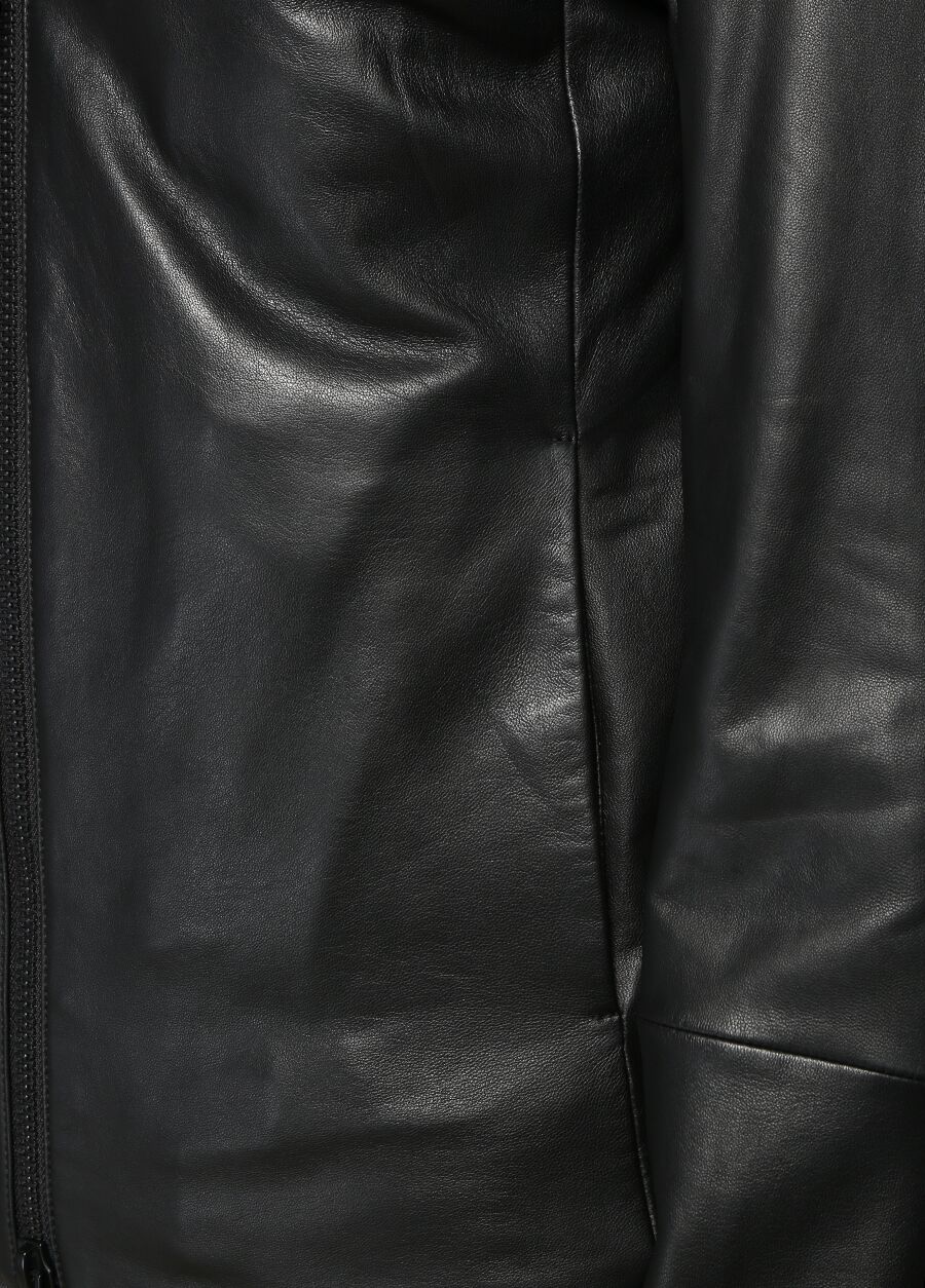 Beymen EMPORIO ARMANI Siyah Dik Yaka Deri Mont. 4