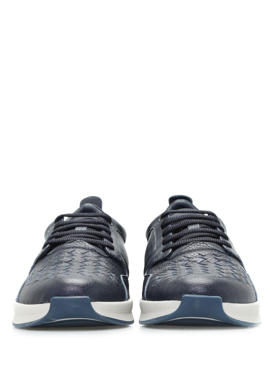 Beymen BOTTEGA VENETA Lacivert Örgü Doku Detaylı Erkek Deri Sneaker. 3
