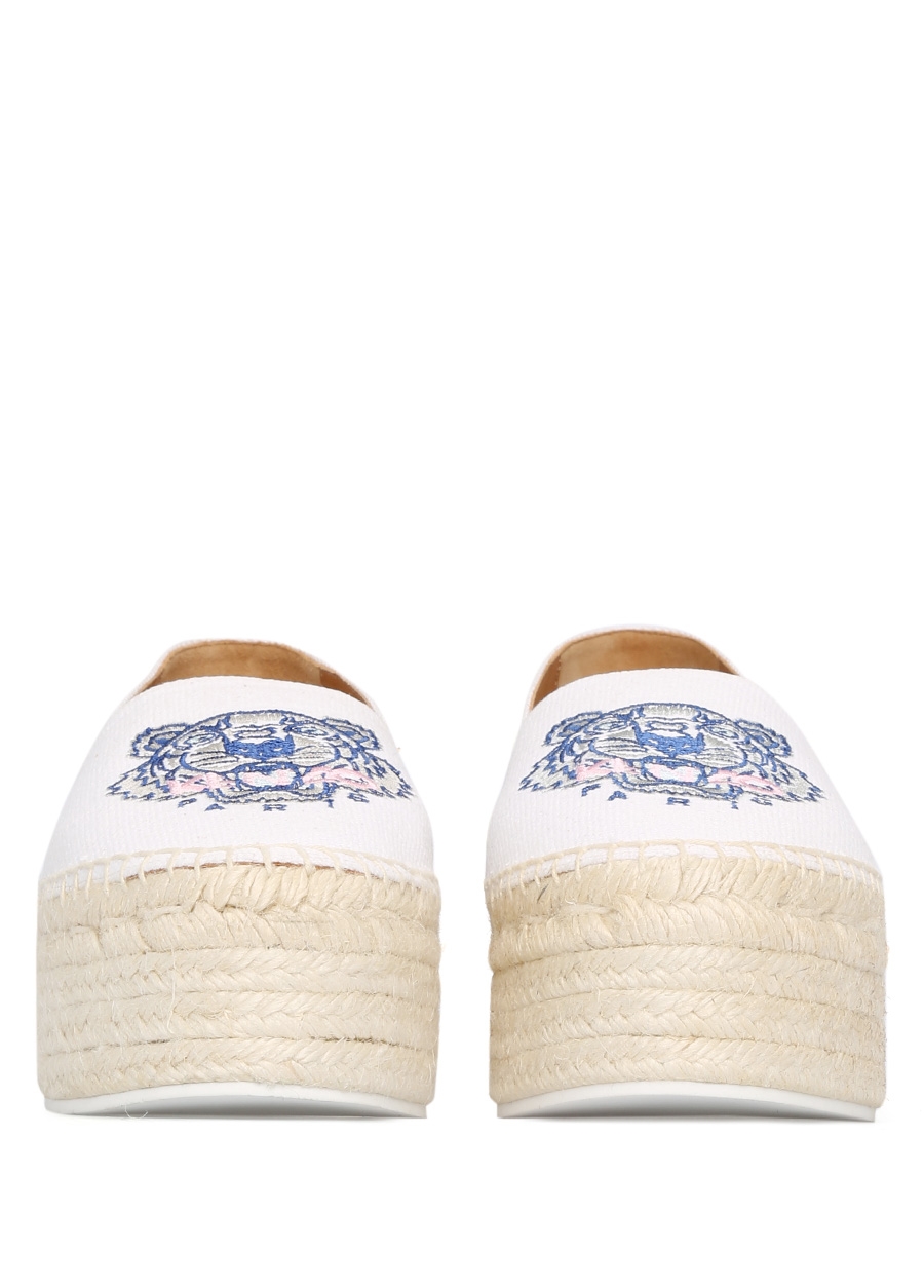 Beymen KENZO Beyaz Logo Nakışlı Platform Kadın Kanvas Espadril. 3 Beymen KENZO Beyaz Logo Nakışlı Platform Kadın Kanvas Espadril. 3