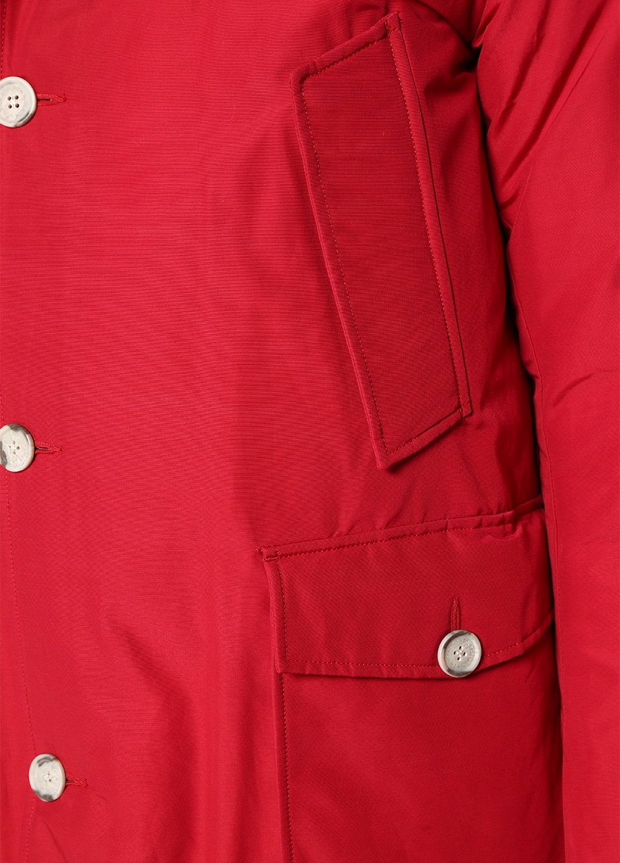 Beymen WOOLRICH Artic Kırmızı Kapüşonlu Logolu Puff Parka. 5