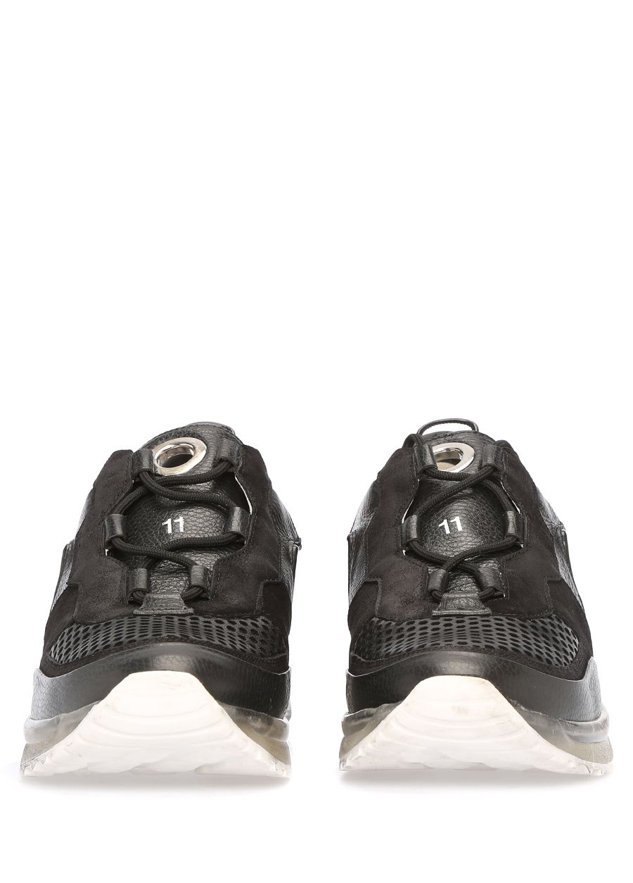 Beymen LEATHER CROWN Siyah Fileli Tabanlı Çizgili Erkek DeriSneaker. 3