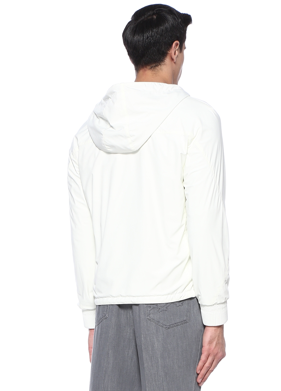 Beymen ZEGNA Beyaz Gri Kapüşonlu Çift Taraflı Mont. 5