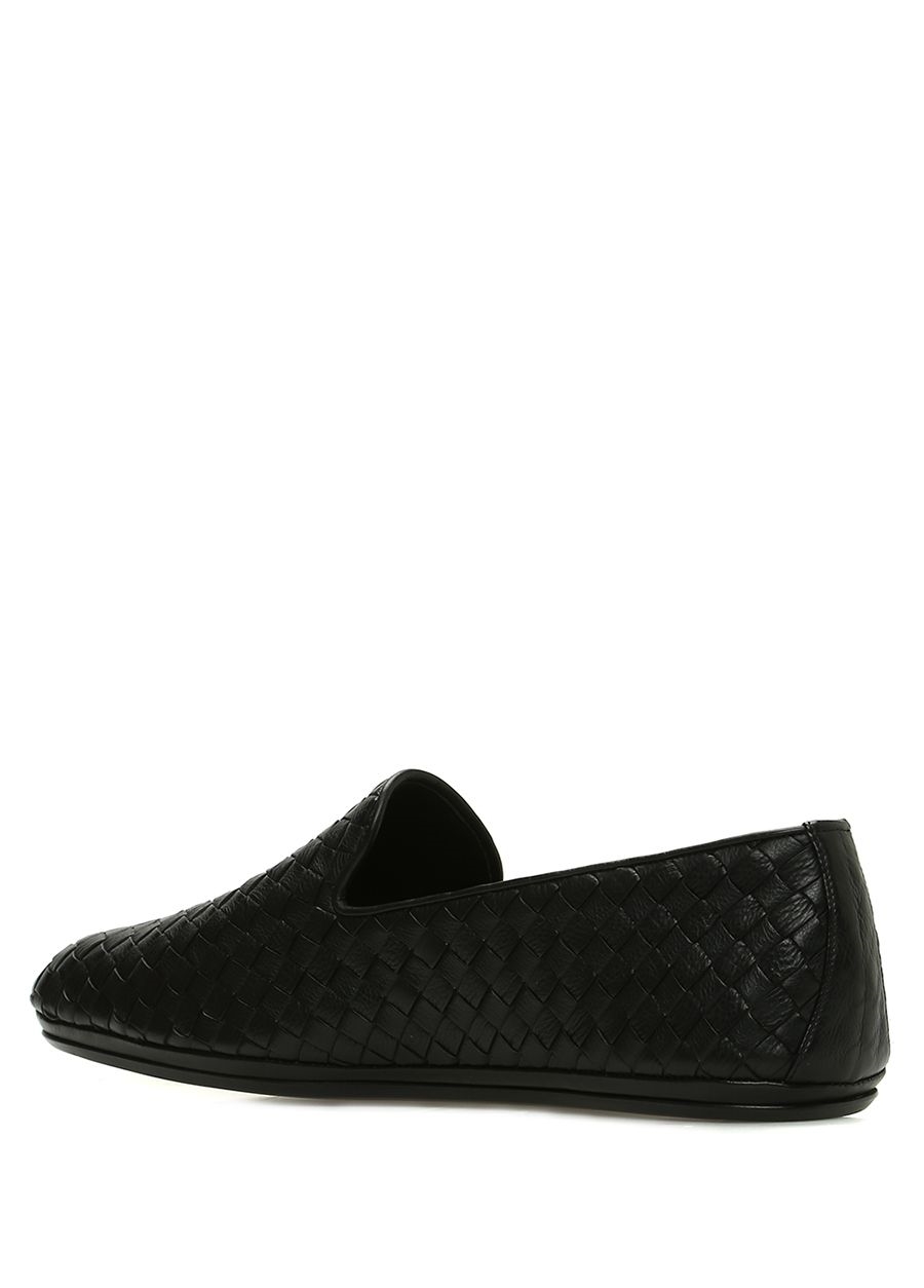 Beymen BOTTEGA VENETA Siyah Örgü Dokulu Erkek Deri Slipper. 2