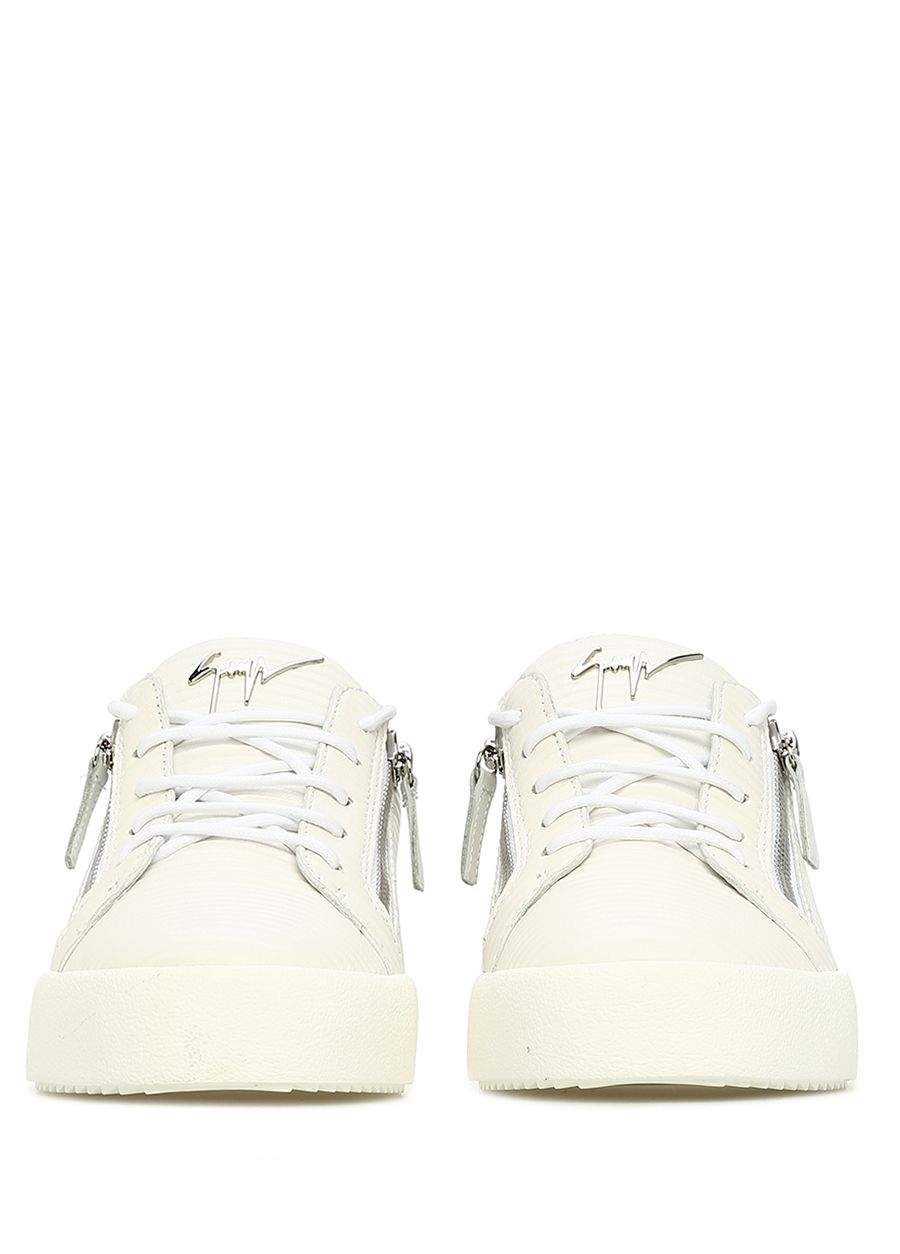 Beymen GIUSEPPE ZANOTTI Frankie Beyaz Çizgi Dokulu Erkek Deri Sneaker. 3