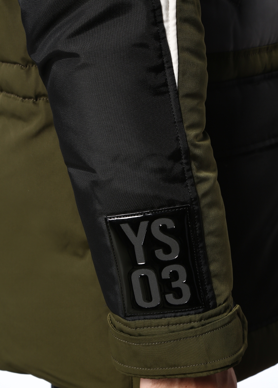 Beymen YVES SALOMON Yeşil Gri Kapüşonlu Colorblocked Yün Parka. 5
